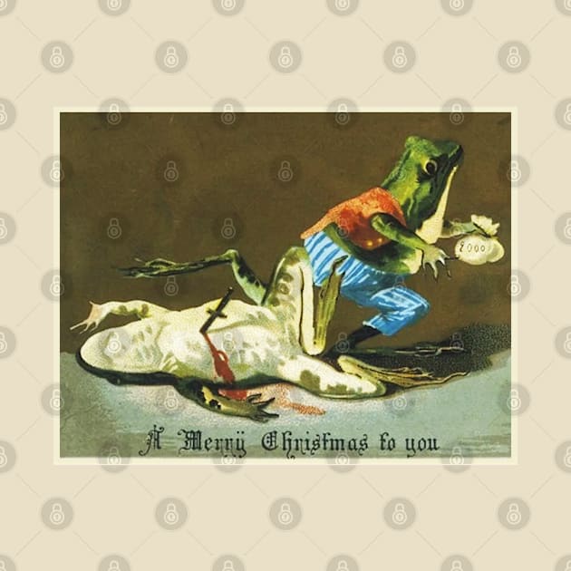 Scandalous Frog Murder - Victorian Christmas Card by skittlemypony