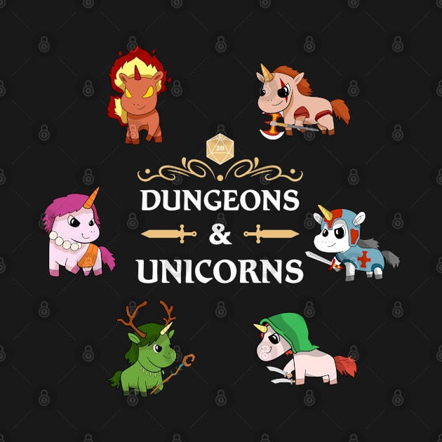 Unicorn Fantasy Class Dungeons RPG D20 Tabletop Gamer by TheBeardComic