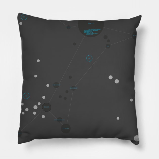 Canis Major and the Dog Star 'Sirius' Star Map Pillow by SiPat.inc