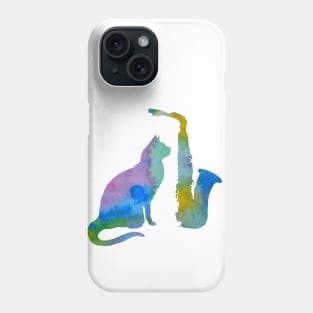 Cat With Saxophone Phone Case