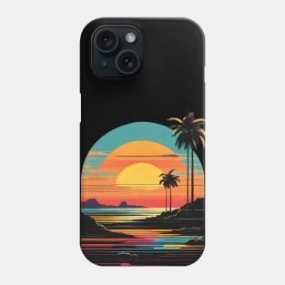 Sunset Serenade: Retro Horizon Bliss Phone Case