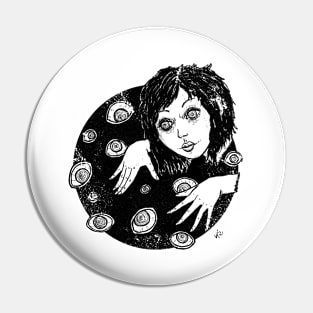 Mesmerism (black print) Pin