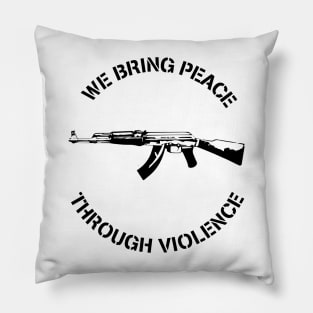 Peace through Violence - White Pillow