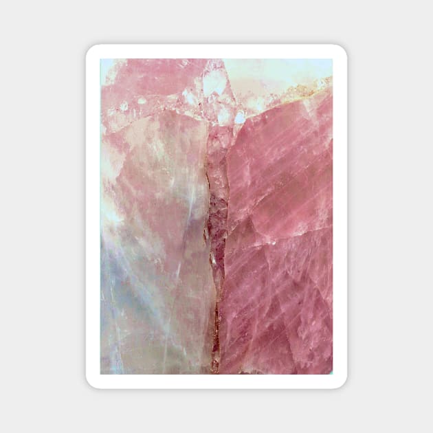 PINK CORAL ROSE ROCK GEMSTONE MARBLE PEARL  QUARTZ GREY GEOMETRIC ABSTRACT Magnet by jacquline8689