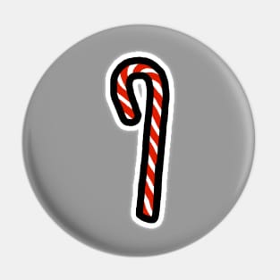 A Candy Cane for Christmas Minimal Art Pin