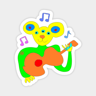 Mouse playing guitar Magnet