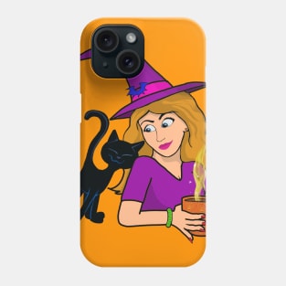 beautiful witch with her best bud Phone Case