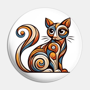 Pop art cat illustration. cubism cat illustration Pin