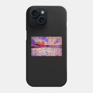 "Snow Effect - Winter in the Suburbs" by Georges Seurat (circa 1883) TECHNICOLOR REMASTERED Phone Case