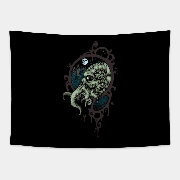 Cthulhu Rises! Tapestry by SaintDevil