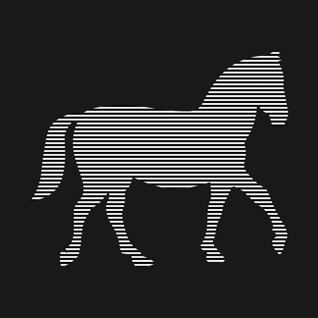 Horse - strips - black and white. by kerens