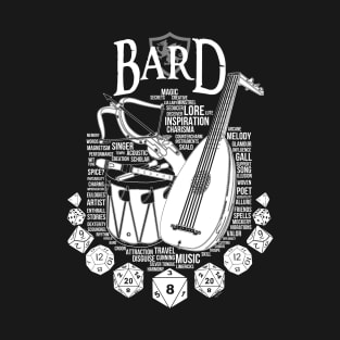 RPG Class Series: Bard - White Version T-Shirt