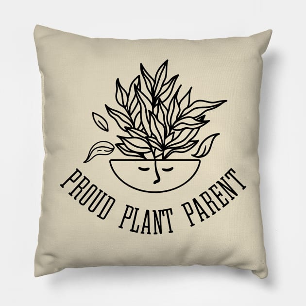 Proud Plant Parent - Leafy Houseplant Pillow by Whimsical Frank