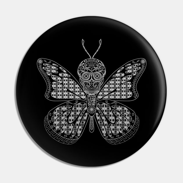 mothman the skull with butterfly ecopop Pin by jorge_lebeau