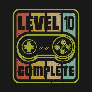 Level 10 Complete Gamer 10th Birthday Gaming T-Shirt