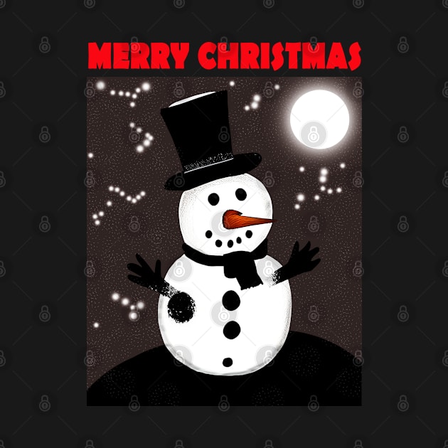 Merry Christmas Snowman 2022 by CartWord Design