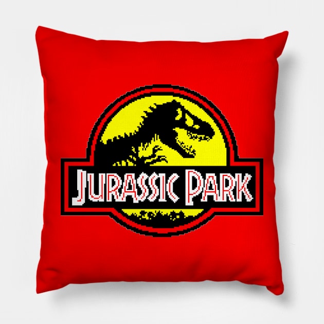 8-Bit Jurassic Park Pillow by IORS