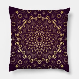 Gold/Purple Spiral Pattern Pillow