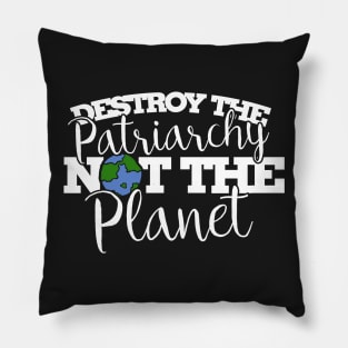 Destroy the patriarchy not the planet Pillow