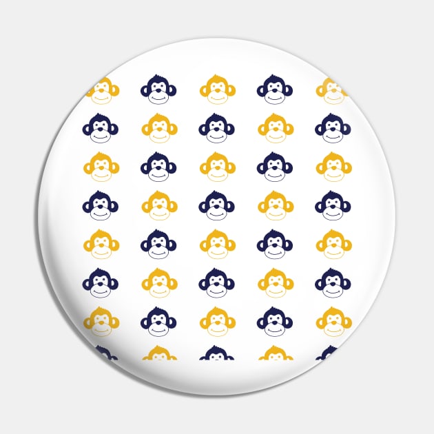 Cute monkies in musterd yellow and dark blue Pin by bigmoments