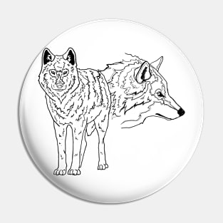 Two timber wolves Pin