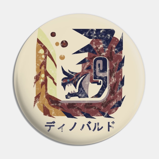 Monster Hunter World Iceborne Glavenus Kanji Icon Pin by StebopDesigns