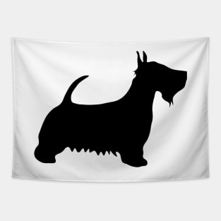 Scottish Terrier Dog Silhouette - Black Tapestry