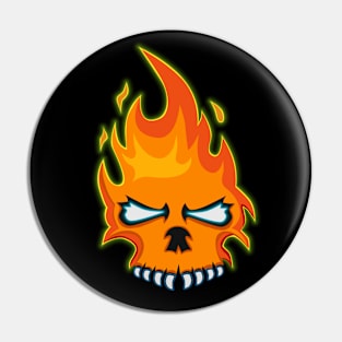 Flame Skull Pin