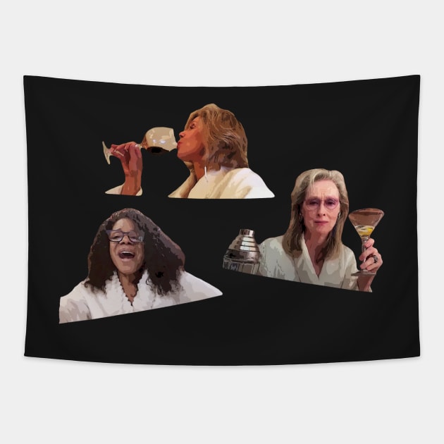 The Ladies who Lunch - Meryl Streep, Christine Baranski, Audra McDonald Tapestry by baranskini