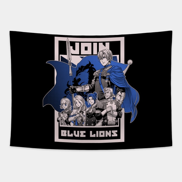 Join Blue Lions Tapestry by CoinboxTees