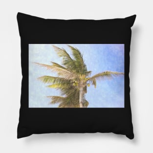 Palm Tree Windy Day Pillow