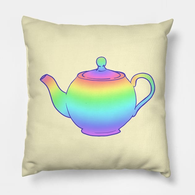 Rainbow Teapot Pillow by KelseyLovelle