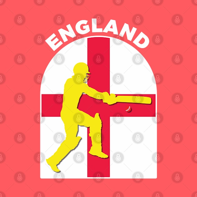 England Cricket Batsman England Flag by DPattonPD