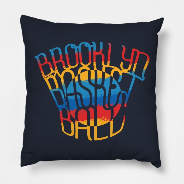 Brooklyn Nets Basquiat Vintage Logo Pillow by overhooped