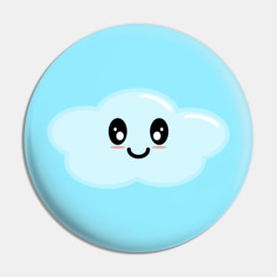 Kawaii Cute Cloud Character - Light Blue Pin