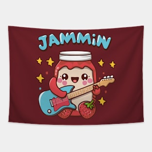 kawaii cute Strawberry jammin Tapestry