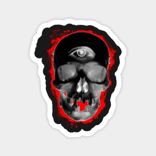 Inverted Digital Art Illuminati Skull Magnet