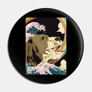 SHIH TZU DOG GREAT WAVE RAINBOW SHIRT Pin