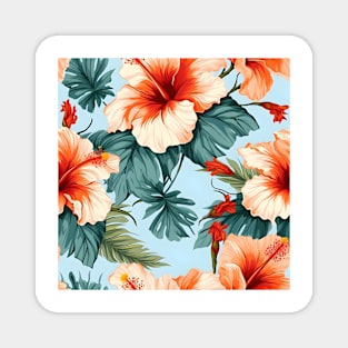 Hibiscus Flowers Pattern 16 Magnet