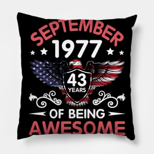 USA Eagle Was Born September 1977 Birthday 43 Years Of Being Awesome Pillow