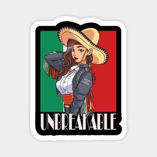 Mexican Girl Pride Mariachi Sombrero Unbreakable Magnet