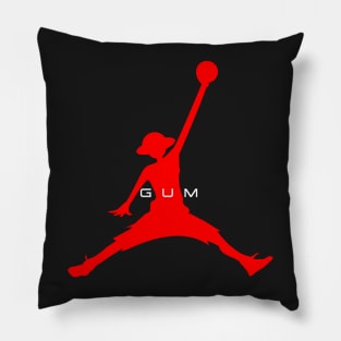 One Piece - Luffy - Gum (red on black) Pillow