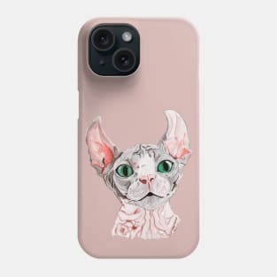 Sphynx cat portrait Phone Case