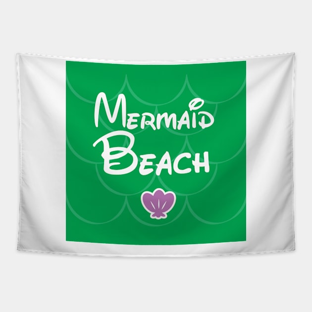 mermaid beach Tapestry by AnnSaltyPaw