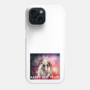 English Bulldog Puppy Happy New Year! Phone Case