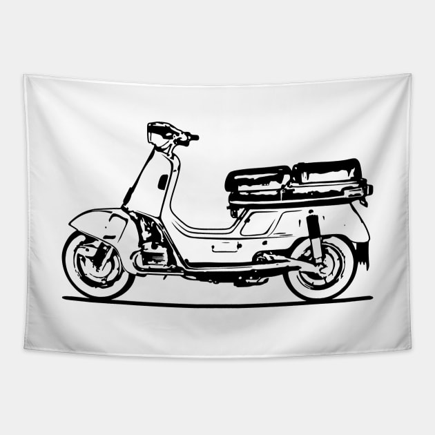 Juno M85 Motorcycle Sketch Art Tapestry by DemangDesign