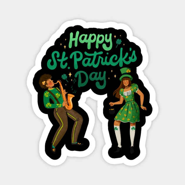 Happy St. Patrick Day - Couple Celebrate Magnet by Qibar Design