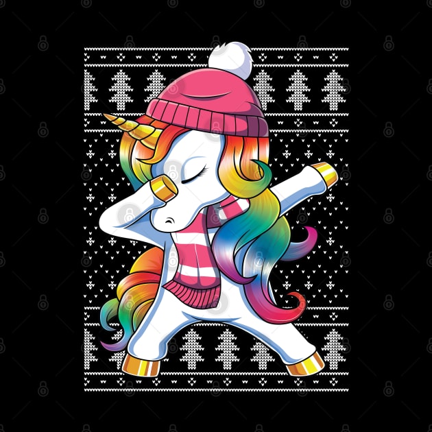 Dabbing Unicorn Ugly Christmas Sweater Xmas Dab Dance by HCMGift