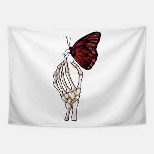 Skeleton Hand Butterfly Tapestry