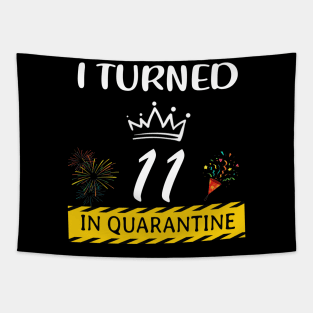 I Turned 11 In Quarantine Funny Kids Birthday Tapestry